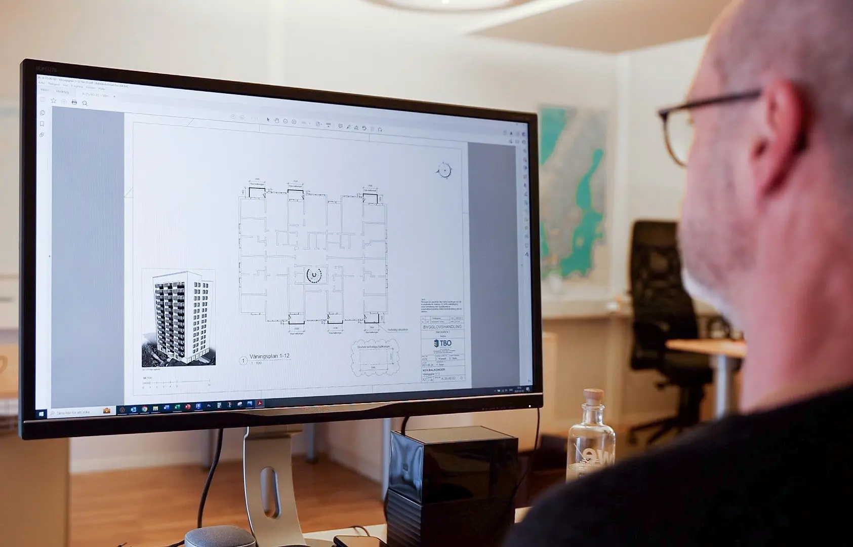 CAD ritning av balkong